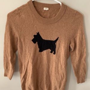 Jcrew tan Scottie dog sweater